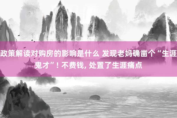 政策解读对购房的影响是什么 发现老妈确凿个“生涯鬼才”! 不费钱, 处置了生涯痛点