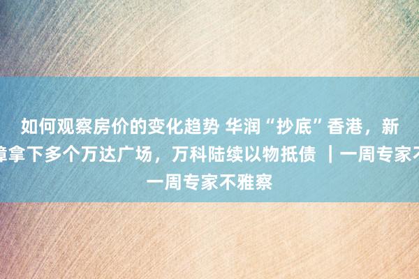 如何观察房价的变化趋势 华润“抄底”香港，新华保障拿下多个万达广场，万科陆续以物抵债 ｜一周专家不雅察