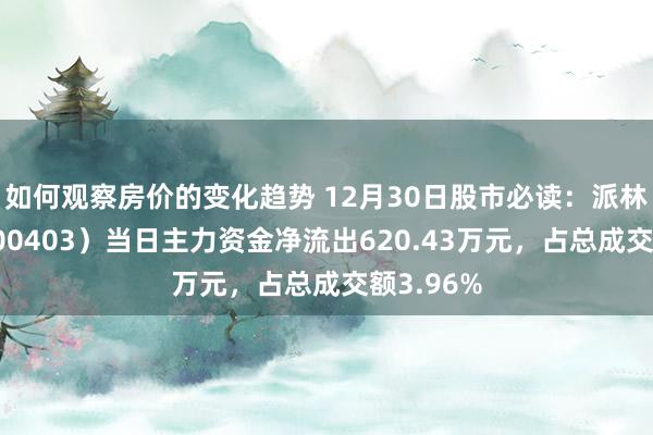 如何观察房价的变化趋势 12月30日股市必读：派林生物（000403）当日主力资金净流出620.43万元，占总成交额3.96%