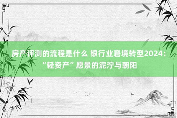 房产评测的流程是什么 银行业窘境转型2024：“轻资产”愿景的泥泞与朝阳