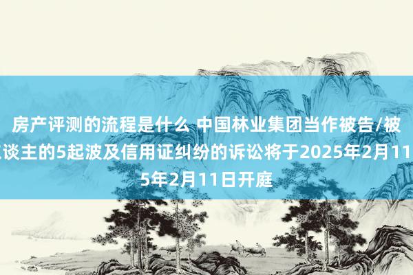 房产评测的流程是什么 中国林业集团当作被告/被上诉东谈主的5起波及信用证纠纷的诉讼将于2025年2月11日开庭