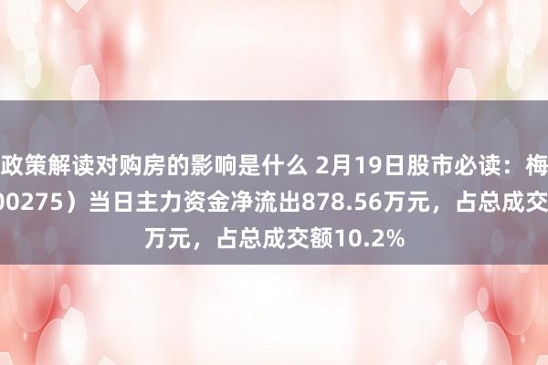 政策解读对购房的影响是什么 2月19日股市必读：梅安森（300275）当日主力资金净流出878.56万元，占总成交额10.2%