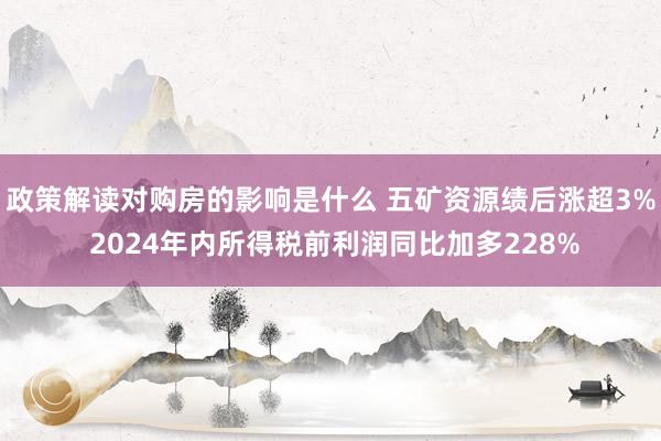 政策解读对购房的影响是什么 五矿资源绩后涨超3% 2024年内所得税前利润同比加多228%