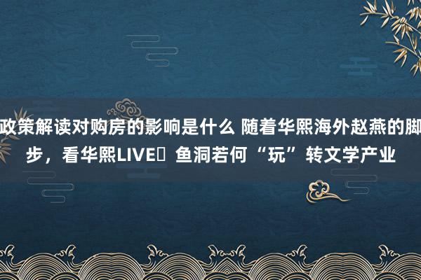 政策解读对购房的影响是什么 随着华熙海外赵燕的脚步，看华熙LIVE・鱼洞若何 “玩” 转文学产业