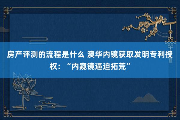 房产评测的流程是什么 澳华内镜获取发明专利授权：“内窥镜逼迫拓荒”