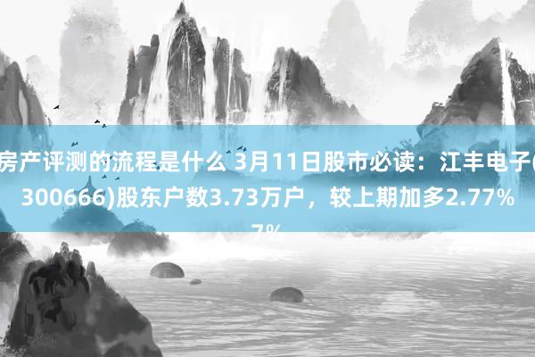 房产评测的流程是什么 3月11日股市必读：江丰电子(300666)股东户数3.73万户，较上期加多2.77%